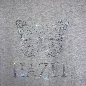 Hazel Grey Gem Butterfly Crewneck